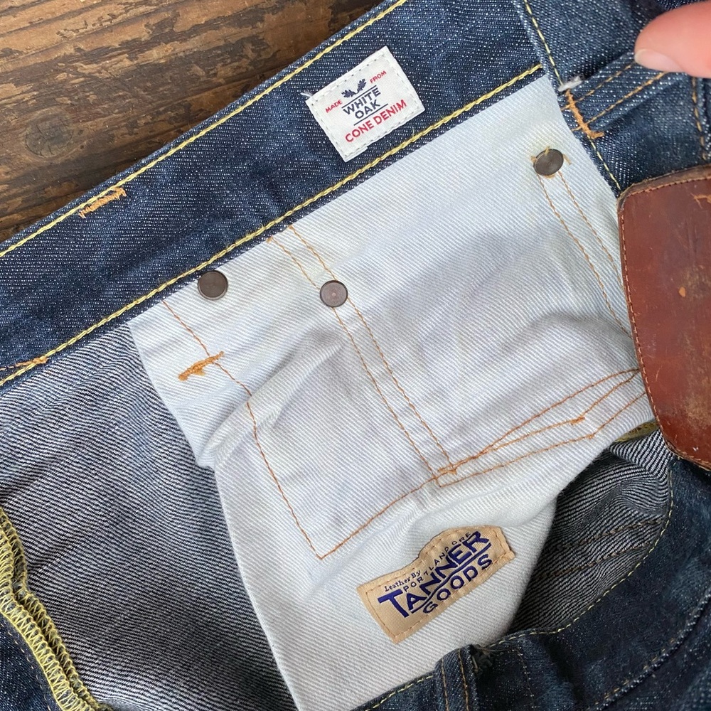 Tellason tanner goods white oak cone mills denim jeans slim straight 34 x 34 - Picture 5 of 6